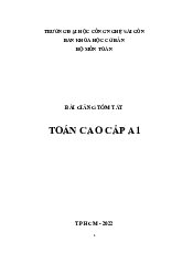Bài giảng tóm tắt Toán Cao Cấp 1 | Trường đại học Công Nghệ Sài Gòn