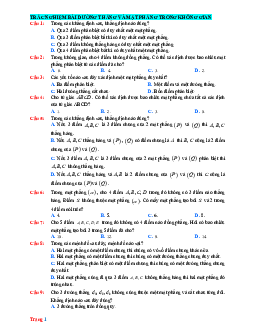 TOP 35 câu trắc nghiệm bài đường thẳng và mặt phẳng trong không gian (có đáp án)