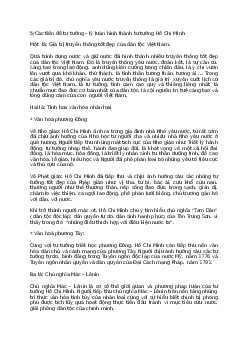 Các tiền đề tư tương & lý luận hình thành tư tưởng Hồ Chí Minh?