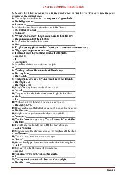 Chuyên đề 15 COMMON STRUCTURES Tiếng Anh 9 (có lời giải)