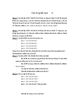 Các dạng bài tập  Mạng máy tính | Trường Đại học Khoa học, Đại học Thái Nguyên