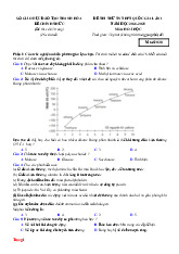 Đề Ôn Thi Tốt Nghiệp 2025 Môn Hóa Sở GD Thanh Hóa Lần 1 Giải Chi Tiết