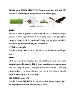 Giải Khoa học tự nhiên 8 bài 42: Cân bằng tự nhiên và bảo vệ môi trường | Cánh diều