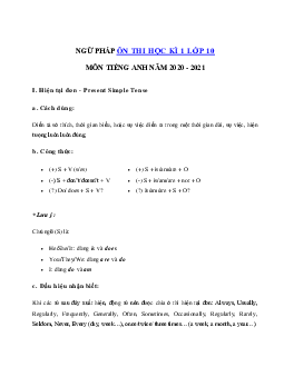 Ngữ pháp tiếng Anh lớp 10 học kì 1 năm 2023 - 2024