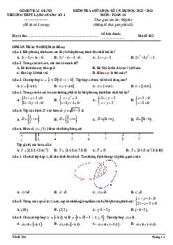 Đề giữa học kỳ 1 Toán 10 năm 2023 – 2024 trường THPT Lạng Giang 1 – Bắc Giang