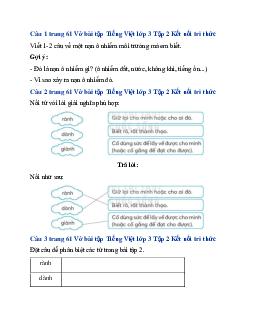 Giải VBT Tiếng Việt lớp 3 Bài 27: Thư của ông Trái Đất gửi các bạn nhỏ | Kết nối tri thức