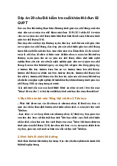 Đáp án 20 câu Bài kiểm tra cuối khóa Mô đun 02 GVPT