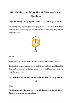 Giải KHTN Lớp 6 Bài 39: Biến dạng của lò xo. Phép đo lực - Chân Trời Sáng Tạo