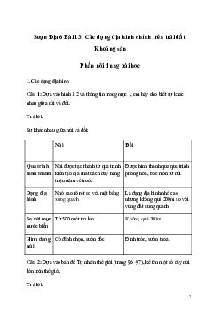 Giải Địa lí 6 Bài 13: Các dạng địa hình chính trên trái đất. Khoáng sản | Kết nối tri thức