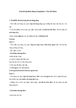 Giải Hoạt động trải nghiệm 6: Việc tốt lời hay | Cánh diều