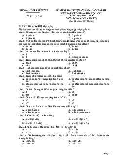 Đề giữa kỳ 1 Toán 6 (KNTTVCS) năm 2022 – 2023 phòng GD&ĐT Yên Thế – Bắc Giang