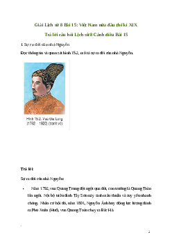 Giải Lịch sử 8 Bài 15: Việt Nam nửa đầu thế kỉ XIX | Cánh diều
