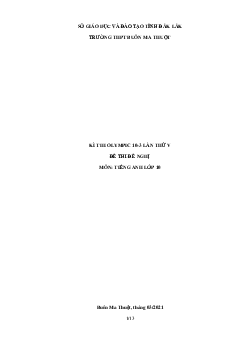 Đề thi Olympic 10 tháng 3 lần thứ 5 môn Tiếng Anh năm 2021 lớp 10 THPT Buôn Ma Thuật