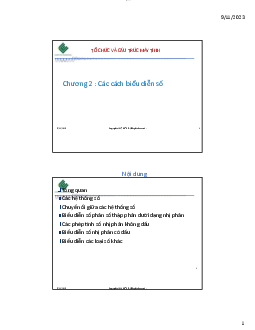 Chương 2 : Các cách biểu diễn số -  Tổ chức và trúc máy tính II | Trường Đại học CNTT Thành Phố Hồ Chí Minh