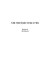 Giáo trình môn Quản trị học cơ bản | Đại học Kinh tế và Quản trị kinh doanh, Đại học Thái Nguyên