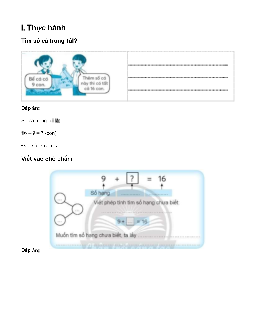 Giải Vở bài tập Toán lớp 3 trang 12: Tìm số hạng Chân trời sáng