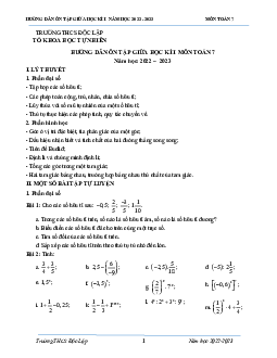 Ôn tập giữa học kì 1 Toán 7 năm 2022 – 2023 trường THCS Độc Lập – Thái Nguyên