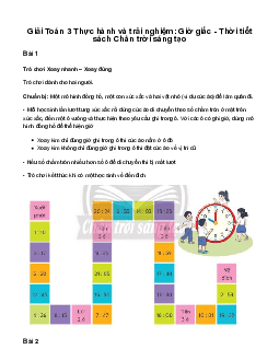 Giải Toán 3: Thực hành và trải nghiệm: Giờ giấc - Thời tiết | Chân trời sáng tạo