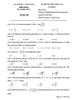Đề thi thử THPT Quốc gia môn Toán năm 2019 sở GD&ĐT Tiền Giang