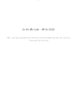 ôn thi dẫn luận - đề ôn 2023 | Dẫn luận ngôn ngữ | Đại học Khoa học Xã hội và Nhân văn, Đại học Quốc gia Thành phố HCM