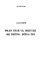 Giáo trình môn Phân tích và thiết kế hệ thống thông tin | Trường Đại học Bách Khoa Hà Nội