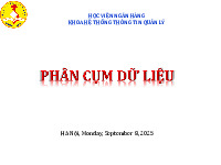 Chương 5 phân cụm dữ liệu | Bài giảng hệ thống thông tin quản lý