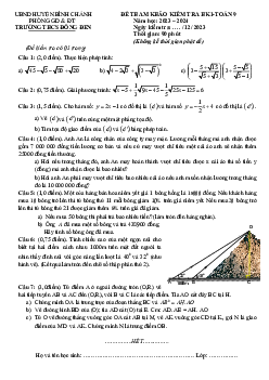 Bộ đề tham khảo cuối kì 1 Toán 9 năm 2023 – 2024 phòng GD&ĐT Bình Chánh – TP HCM