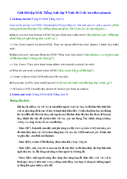 Giải bài tập SGK Tiếng Anh lớp 9 Unit 10: Life on other planets