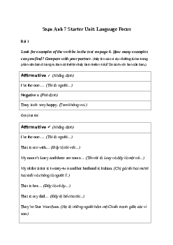 Giải Tiếng Anh 7 Starter Unit: Language Focus 1 | Friends Plus