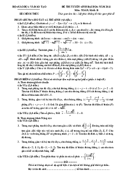 Đề thi và đáp án môn Toán khối B năm 2011