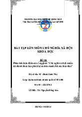 Phân tích luận điểm của Ăngghen: “Chủ nghĩa xã hội muốn trở thành khoa học phải đặt nó trên mảnh đất của hiện thực” | Bài tập lớn môn Chủ nghĩa xã hội Neu