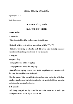 Giáo án Toán 6 sách Cánh diều (Cả năm)