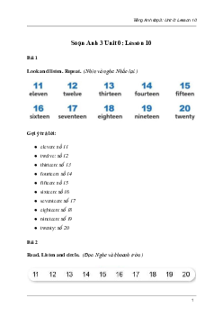 Getting Started: Lesson 10: Tiếng Anh lớp 3 | Explore Our World
