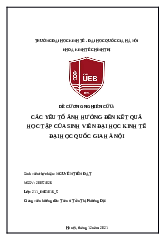 Các yếu tố ảnh hưởng đến kết quả học tập của sinh viên Đại học Kinh tế, Đại học Quốc gia Hà Nội - Phương pháp nghiên cứu kinh tế | Trường Đại học Kinh tế, Đại học Quốc gia Hà Nội