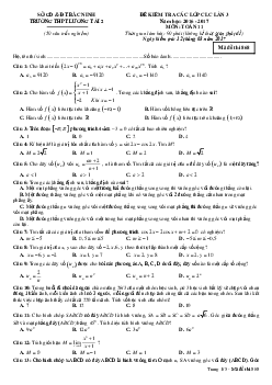 Đề kiểm tra các lớp CLC môn Toán 11 trường THPT Lương Tài 2 – Bắc Ninh lần 3