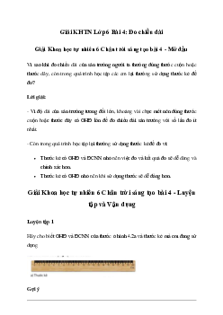 Giải Khoa học tự nhiên 6 Bài 4: Đo chiều dài - Chân Trời Sáng Tạo