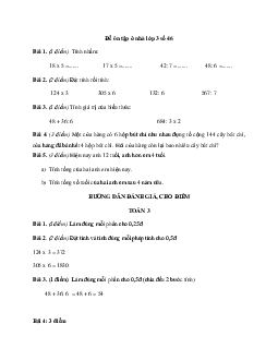Đề ôn tập ở nhà lớp 3 số 46 có đáp án - (Ngày 23/4)
