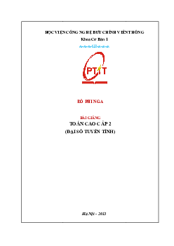Bài giảng PPT (Power Point) học phần Toán cao cấp 2 | SLIDE | Học viện Công nghệ bưu chính viễn thông