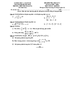 Đề thi học kì 2 Toán 10 năm 2019 – 2020 trường THPT Thăng Long – TP HCM