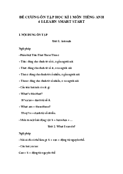 Đề cương ôn tập học kì 1 môn Tiếng Anh 4 sách i-Learn Smart Start