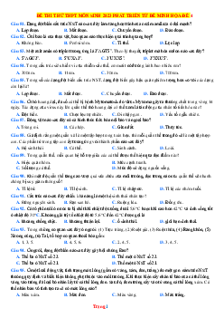Đề thi thử tốt nghiệp sinh học THPTQG 2023 bám sát đề minh họa số 4 (có đáp án)