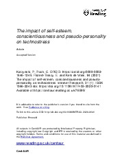The impact of self-esteem, conscientiousness, and pseudo-personality on technostress - Bài tham khảo cho Nghiên cứu khoa học