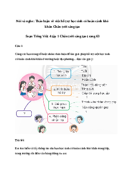 Soạn bài Nói và nghe: Thảo luận về việc hỗ trợ học sinh có hoàn cảnh khó khăn - Tiếng Việt 4 Chân trời sáng tạo