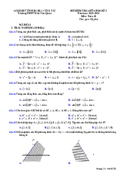 Đề giữa kì 1 Toán 10 năm 2023 – 2024 trường THPT Trần Văn Quan – BR VT