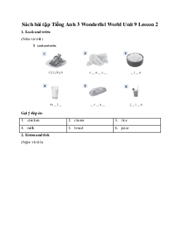 Giải SBT Tiếng Anh 3 Wonderful World Unit 9 My Favourite Food Lesson 2