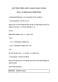 Ngữ pháp unit 5 Science and Technology lớp 8 i-Learn Smart World