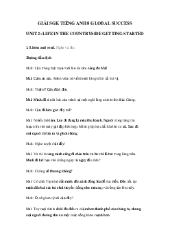 Tiếng Anh 8 unit 2 Getting started Global Success