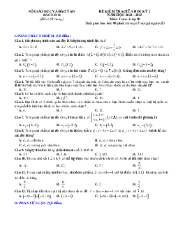 Đề kiểm tra giữa học kỳ 2 Toán 10 Sở GD Bắc Ninh 2022-2023 (có đáp án)