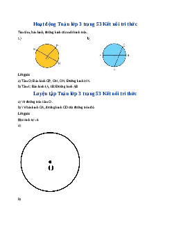 Giải SGK môn Toán 3 - Bài 17: Hình tròn. Tâm, bán kính, đường kính của hình tròn | Kết nối tri thức