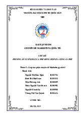 Phương án xuất khẩu cà phê đóng hộp của Cộng cà phê | Môn Marketing quốc tế - Đại học Kinh Tế Quốc Dân